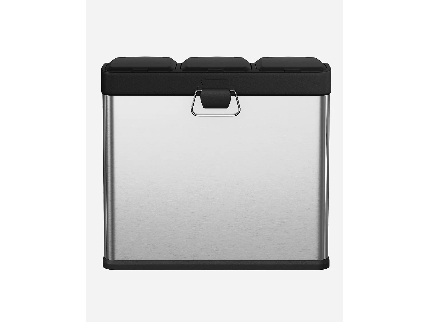 Återvinningsbehållare, 60.5x36.5x56.5 cm, Silver, Svart