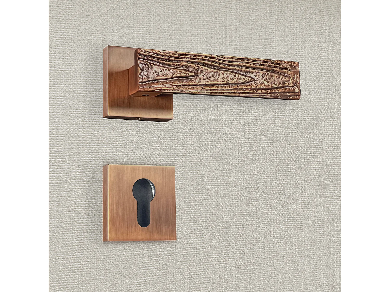 Poignée de porte design à cylindre finition aspect bronze brossé Olivia - KATCHMEE - KatchMee
