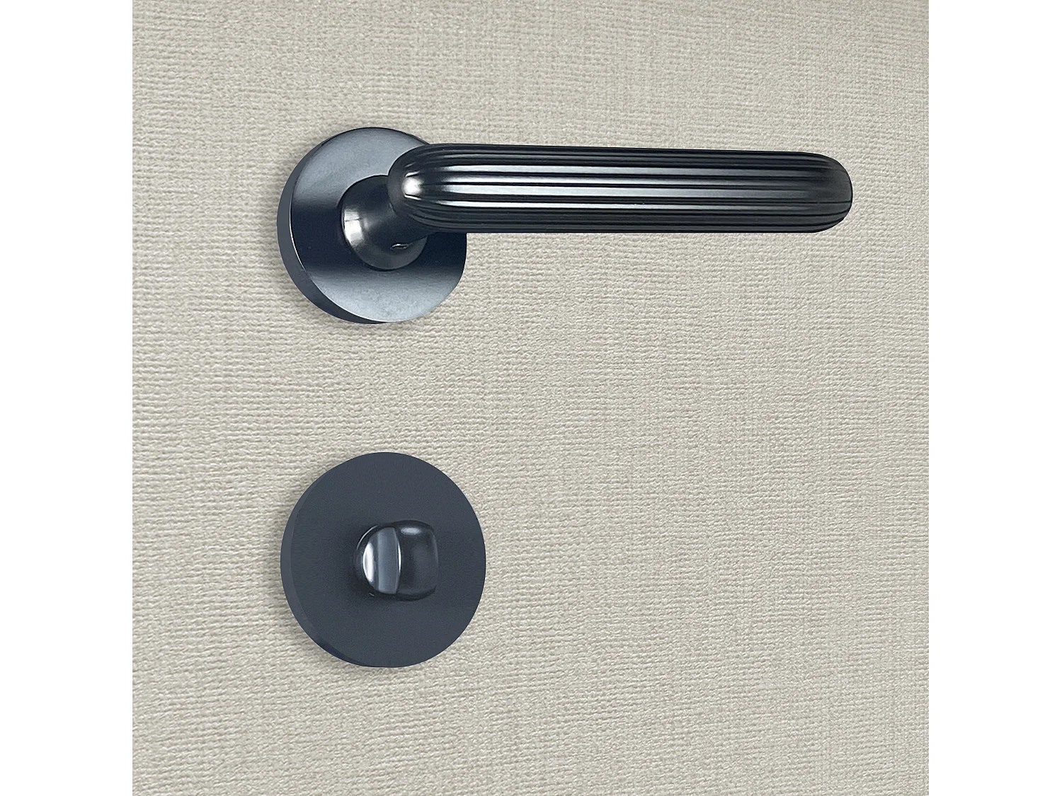 Poignée de porte design à condamnation finition aspect noir mat Davia - KATCHMEE - KatchMee