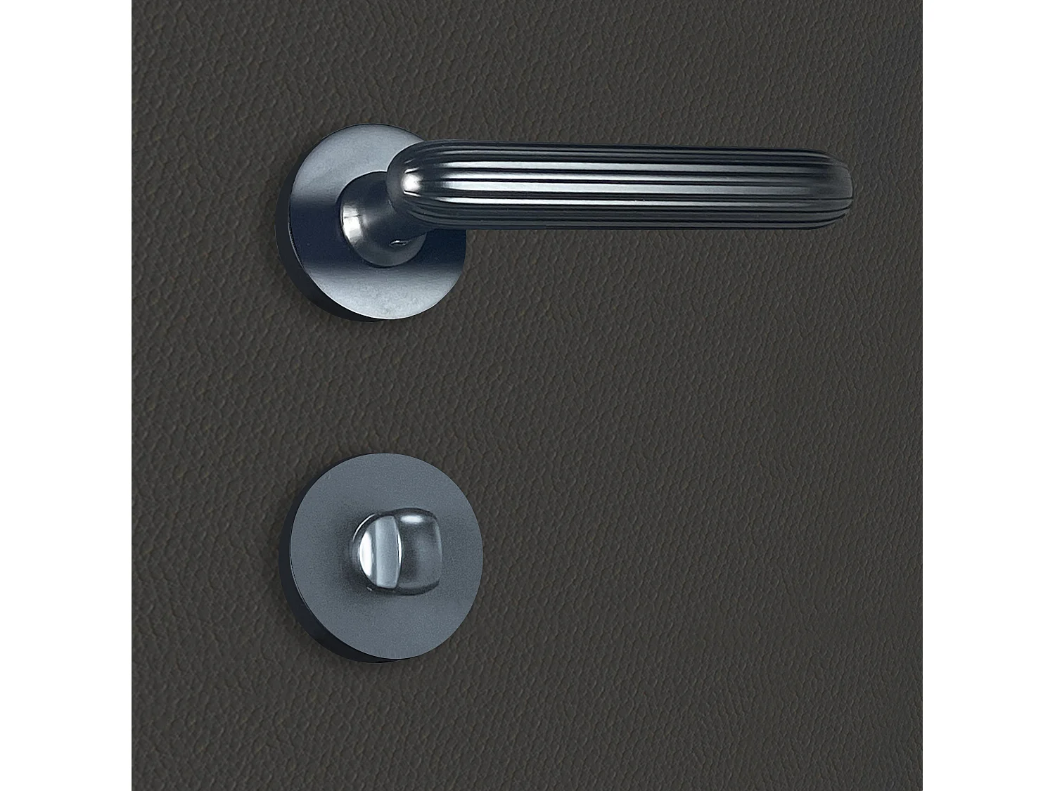Poignée de porte design à condamnation finition aspect noir mat Davia - KATCHMEE - KatchMee