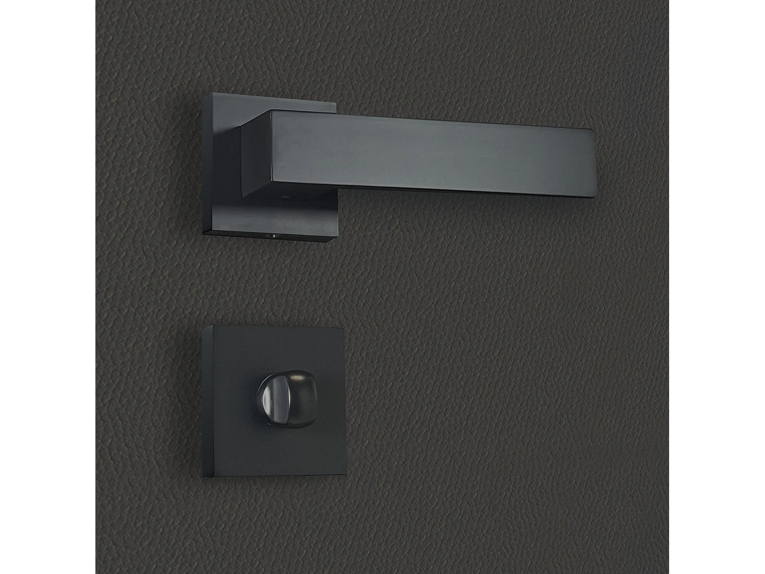 Poignée de porte design à condamnation finition aspect noir mat Paola - KATCHMEE - KatchMee
