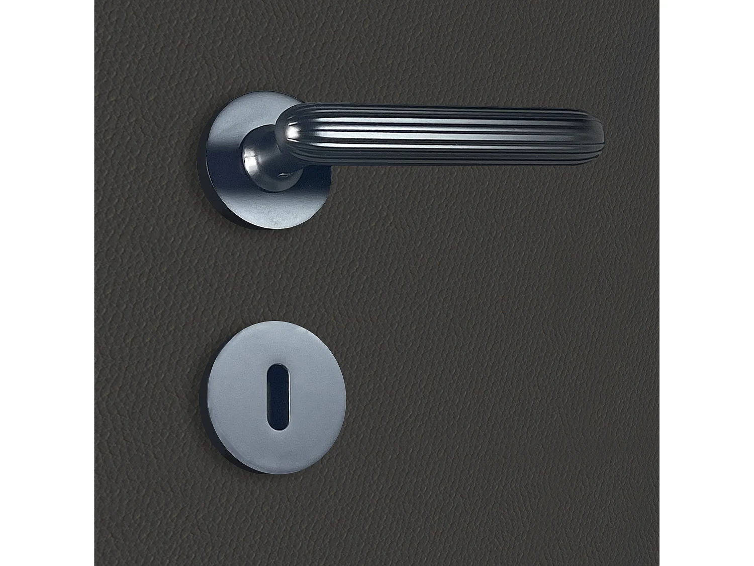 Poignée de porte design à clé finition aspect noir mat Davia - KATCHMEE - KatchMee
