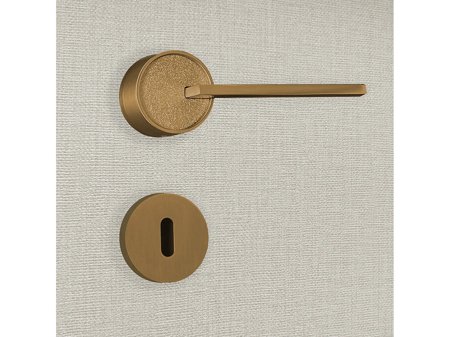 Poignée de porte design à clé finition aspect bronze Gulia - KATCHMEE - KatchMee