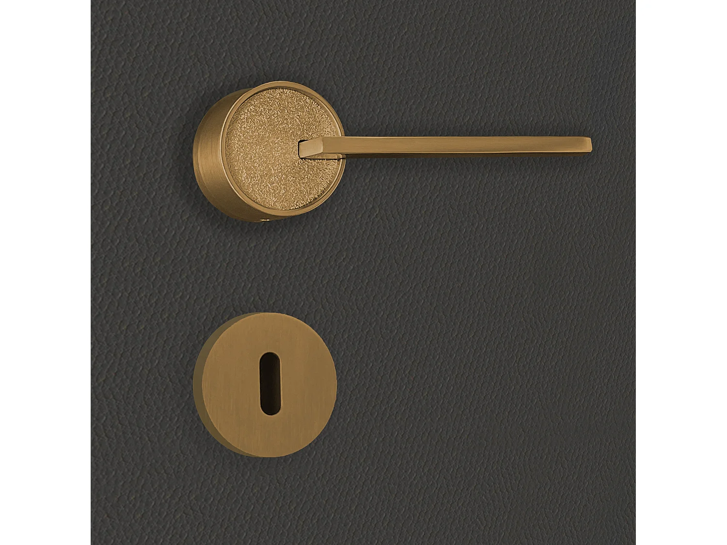 Poignée de porte design à clé finition aspect bronze Gulia - KATCHMEE - KatchMee