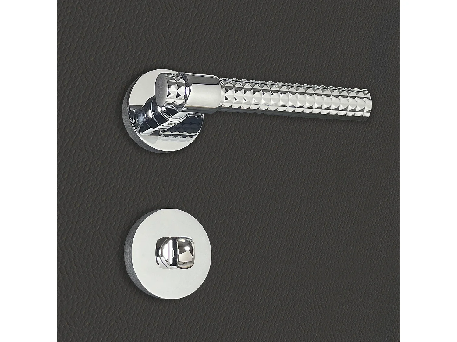 Poignée de porte design à condamnation finition aspect chrome brillant Grazia - KATCHMEE - KatchMee