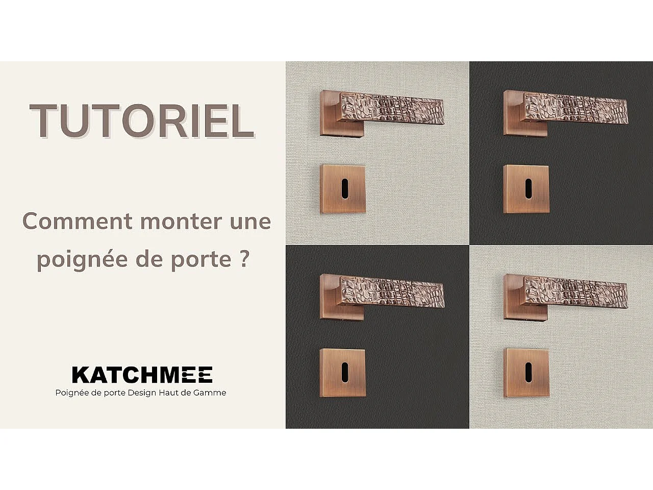 Poignée de porte design à condamnation aspect noir/chrome brillant Aurelia - KATCHMEE