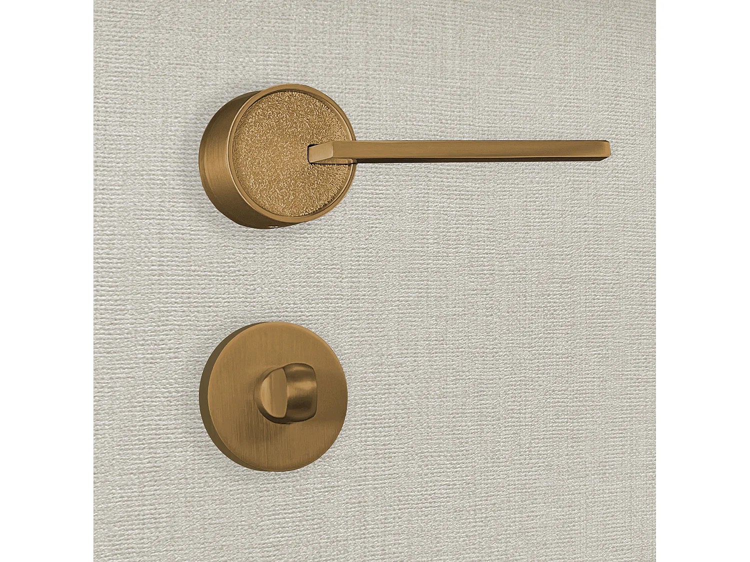Poignée de porte design à condamnation finition aspect bronze Gulia - KATCHMEE - KatchMee