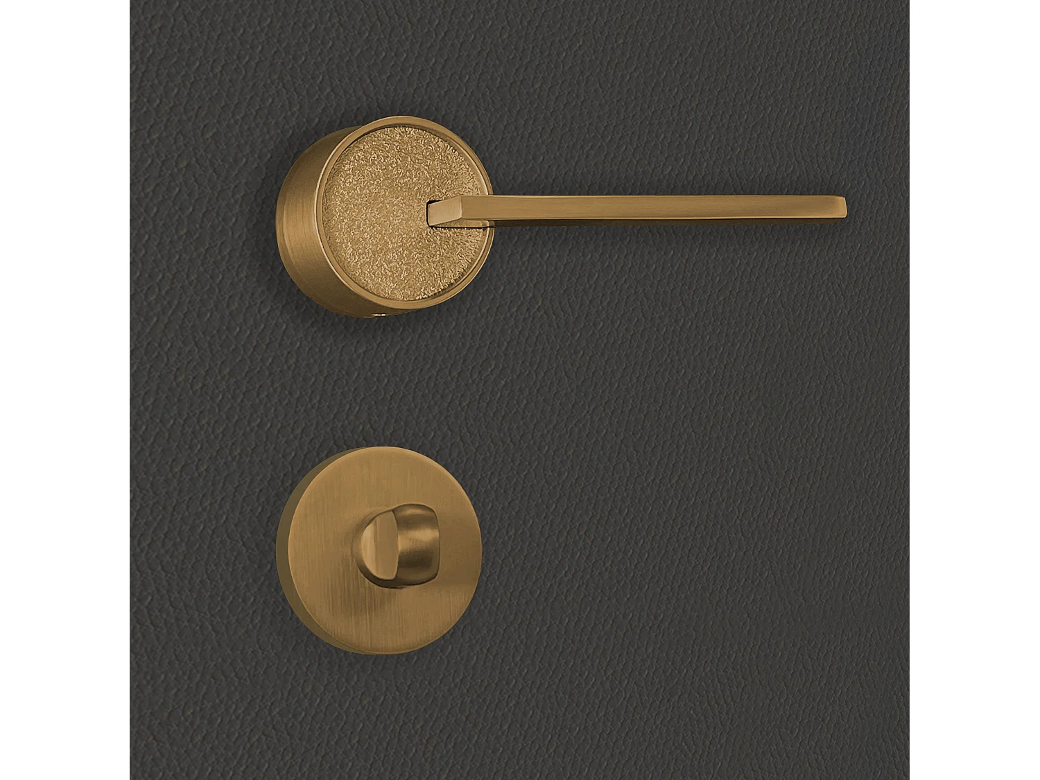 Poignée de porte design à condamnation finition aspect bronze Gulia - KATCHMEE - KatchMee