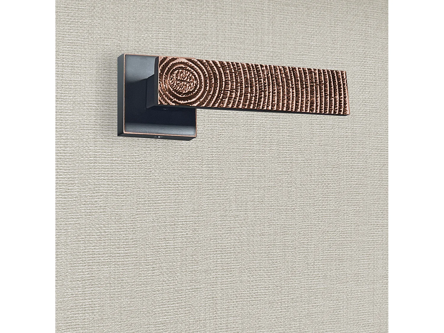 Poignée de porte design finition aspect cuivre patiné noir Luna - KATCHMEE - KatchMee