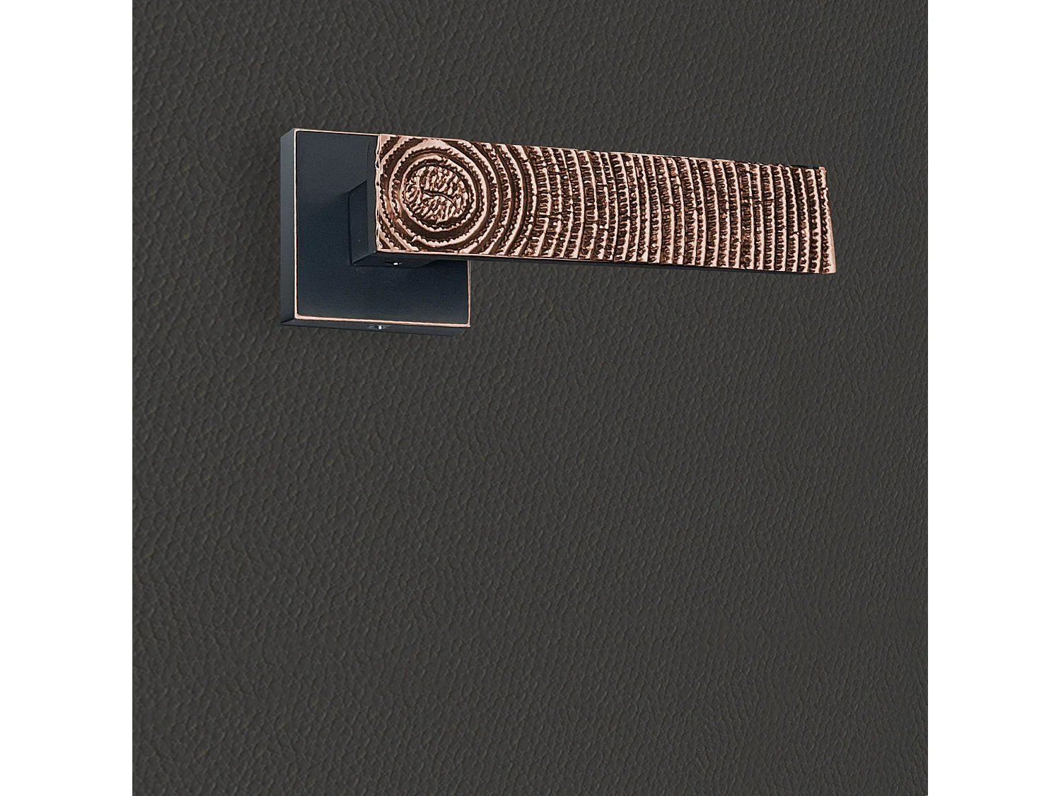 Poignée de porte design finition aspect cuivre patiné noir Luna - KATCHMEE - KatchMee