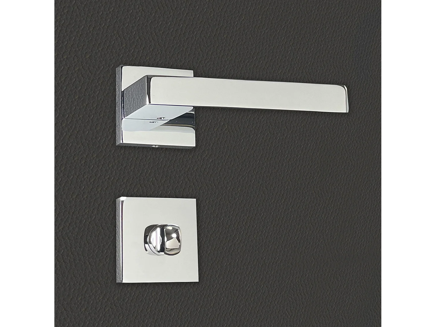 Poignée de porte design à condamnation finition aspect chrome mat Europa - KATCHMEE