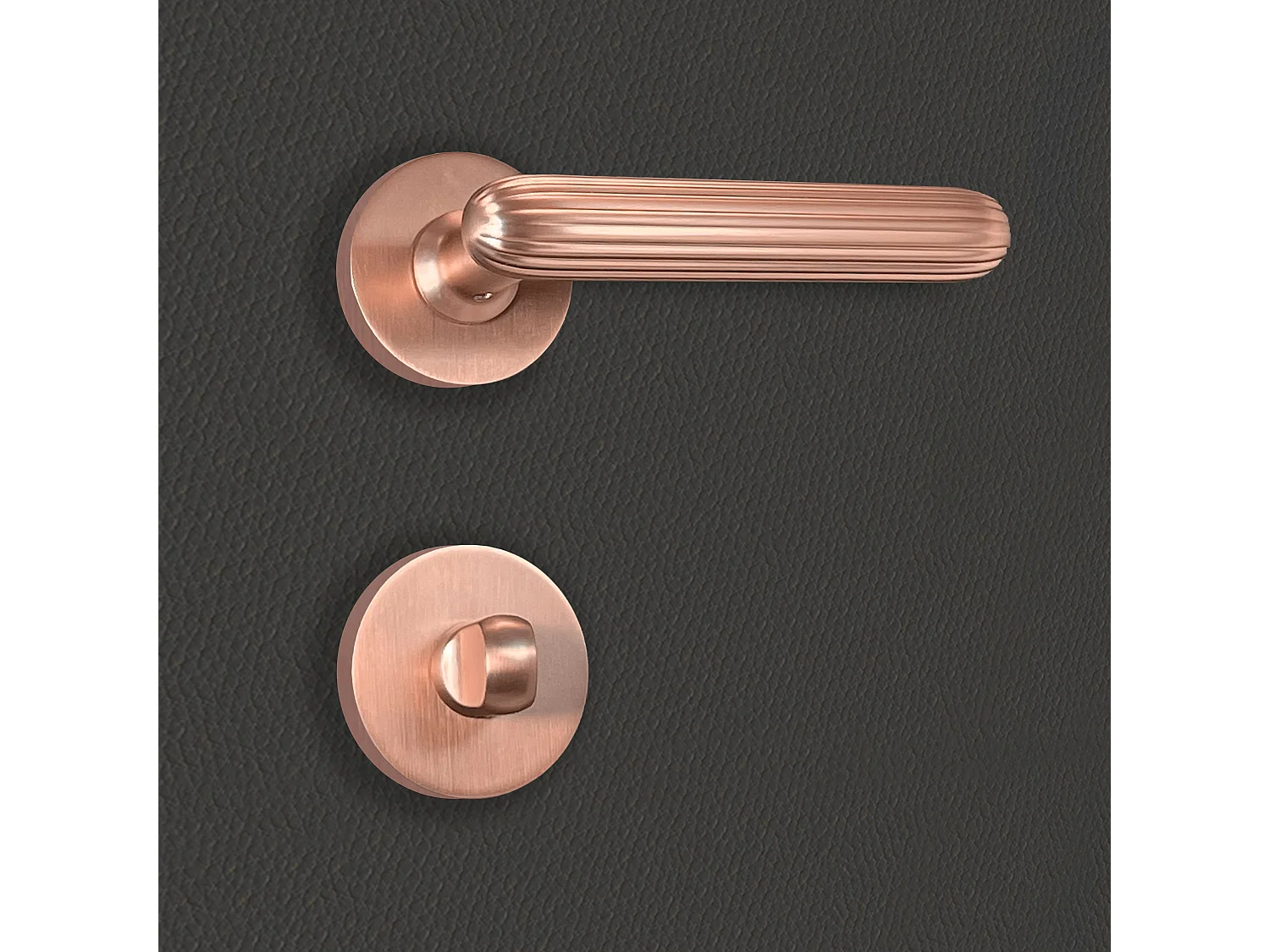 Poignée de porte design à condamnation finition aspect or rose Livia - KATCHMEE - KatchMee