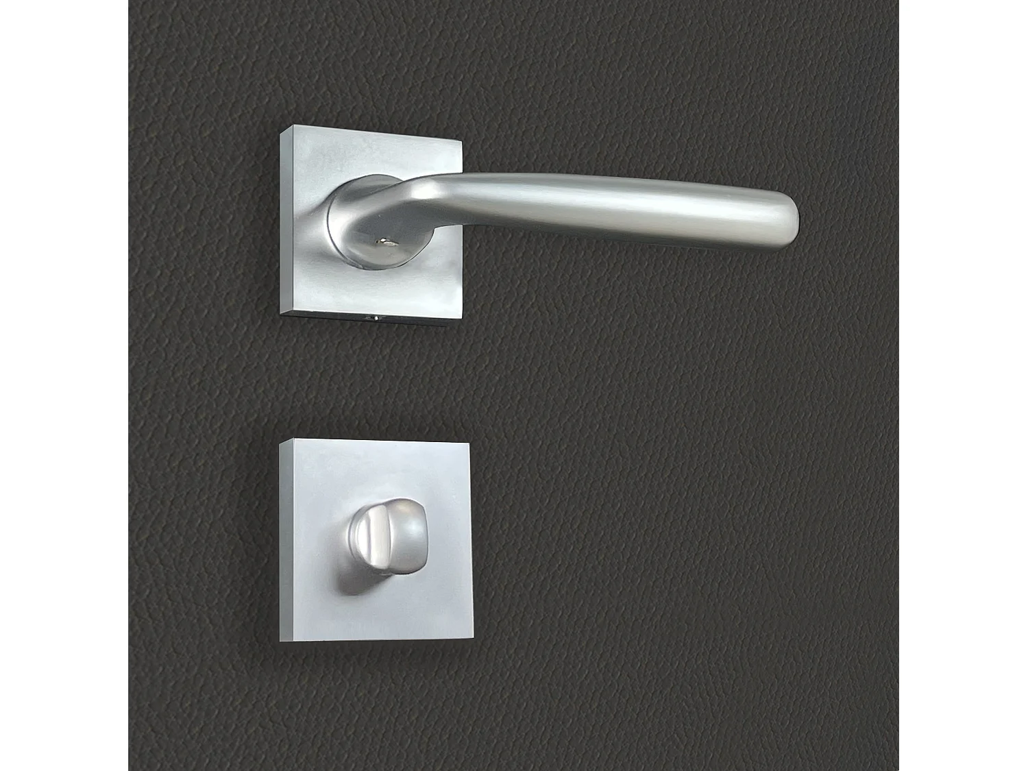 Poignée de porte design à condamnation finition aspect chrome mat Anita - KATCHMEE - KatchMee