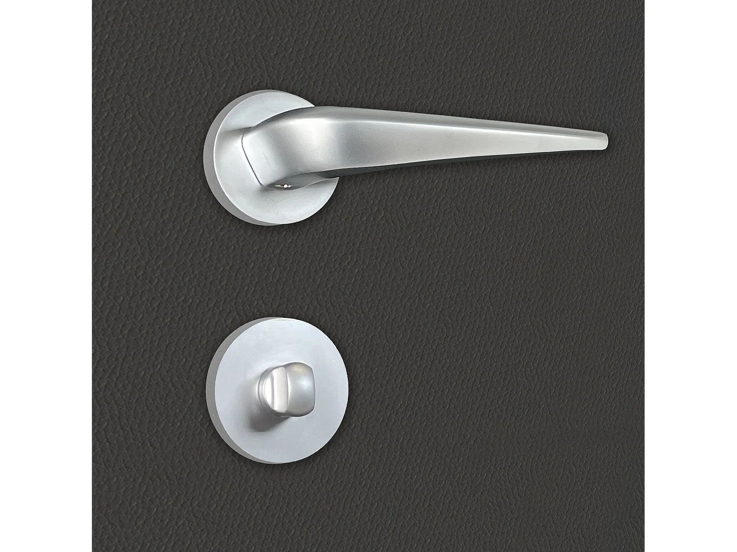 Poignée de porte design à condamnation finition aspect chrome mat Alissia - KATCHMEE - KatchMee
