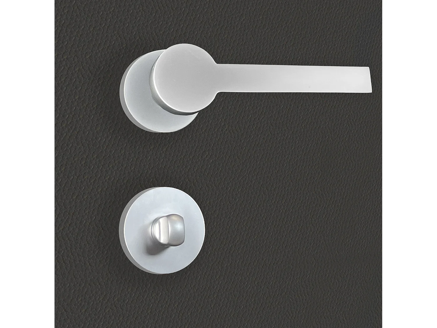 Poignée de porte design à condamnation finition aspect chrome mat Marina - KATCHMEE - KatchMee