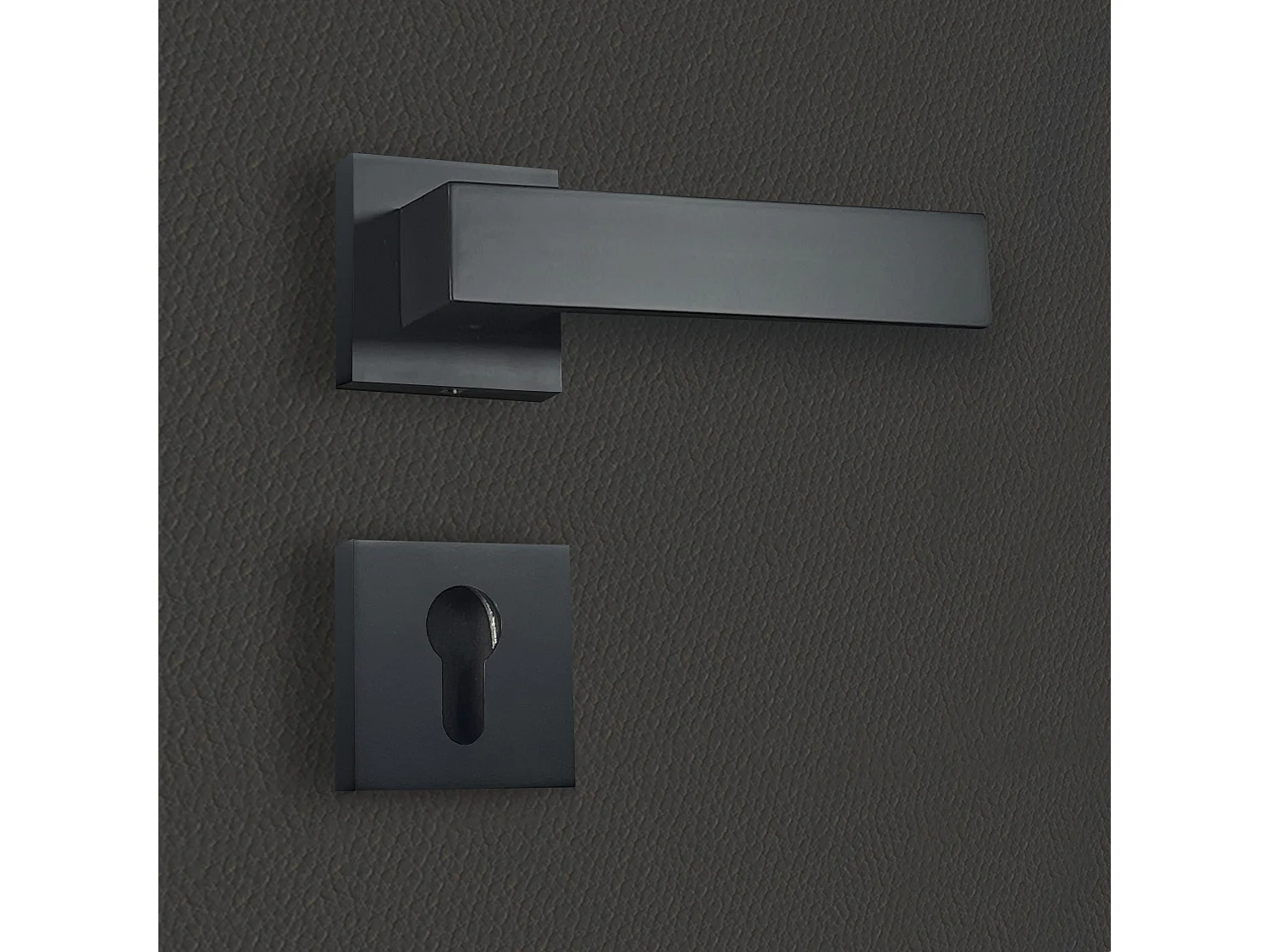 Poignée de porte design à cylindre finition aspect noir mat Paola - KATCHMEE - KatchMee