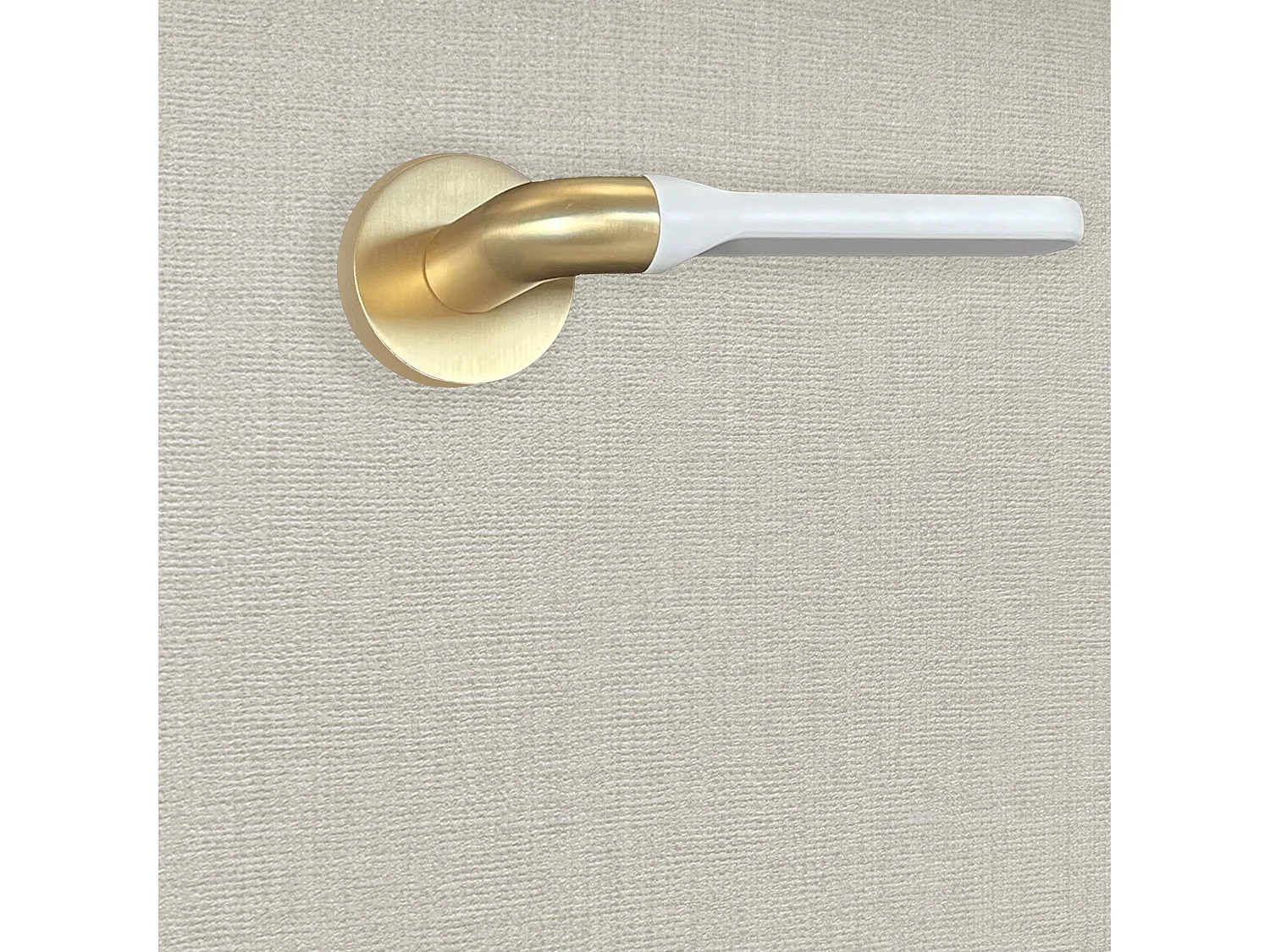 Poignée de porte design finition aspect or et blanc mat Matilda - KATCHMEE - KatchMee