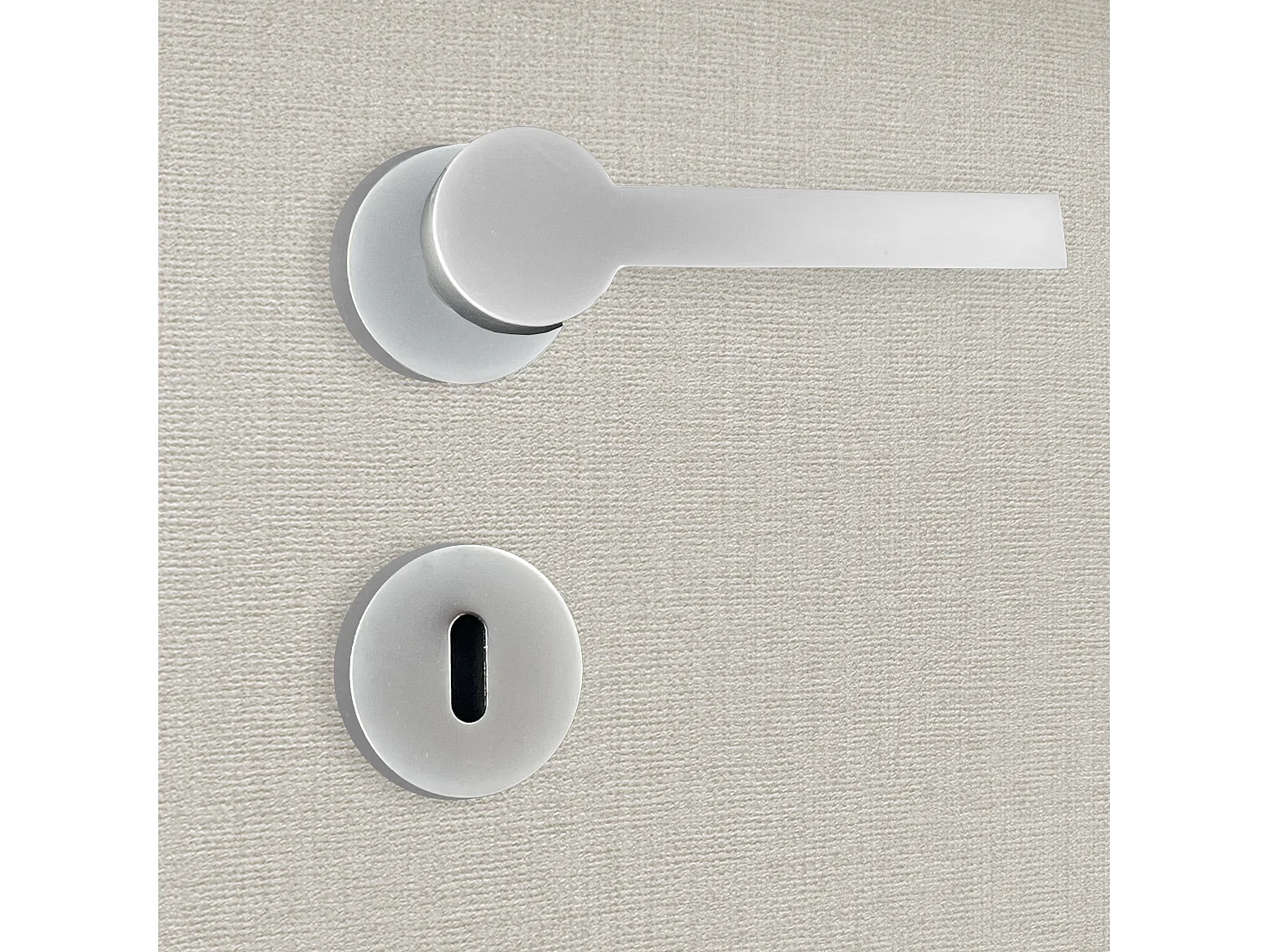 Poignée de porte design à clé finition aspect chrome mat Marina - KATCHMEE - KatchMee