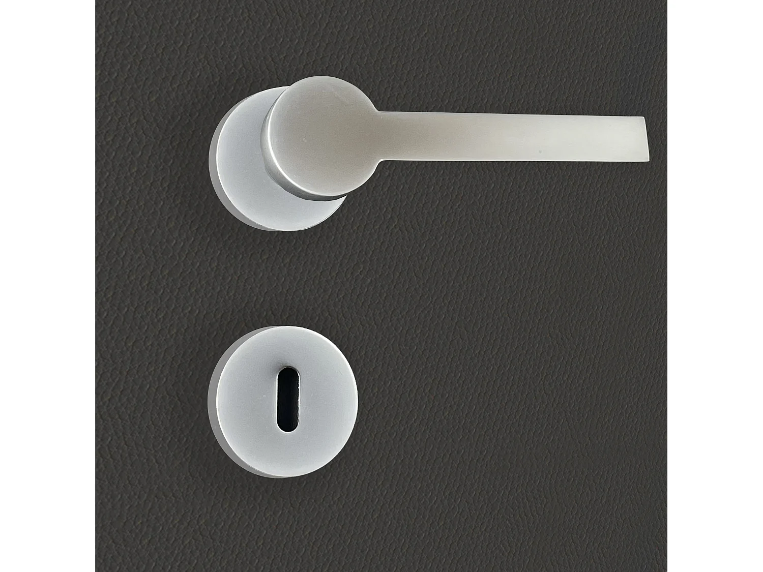 Poignée de porte design à clé finition aspect chrome mat Marina - KATCHMEE - KatchMee