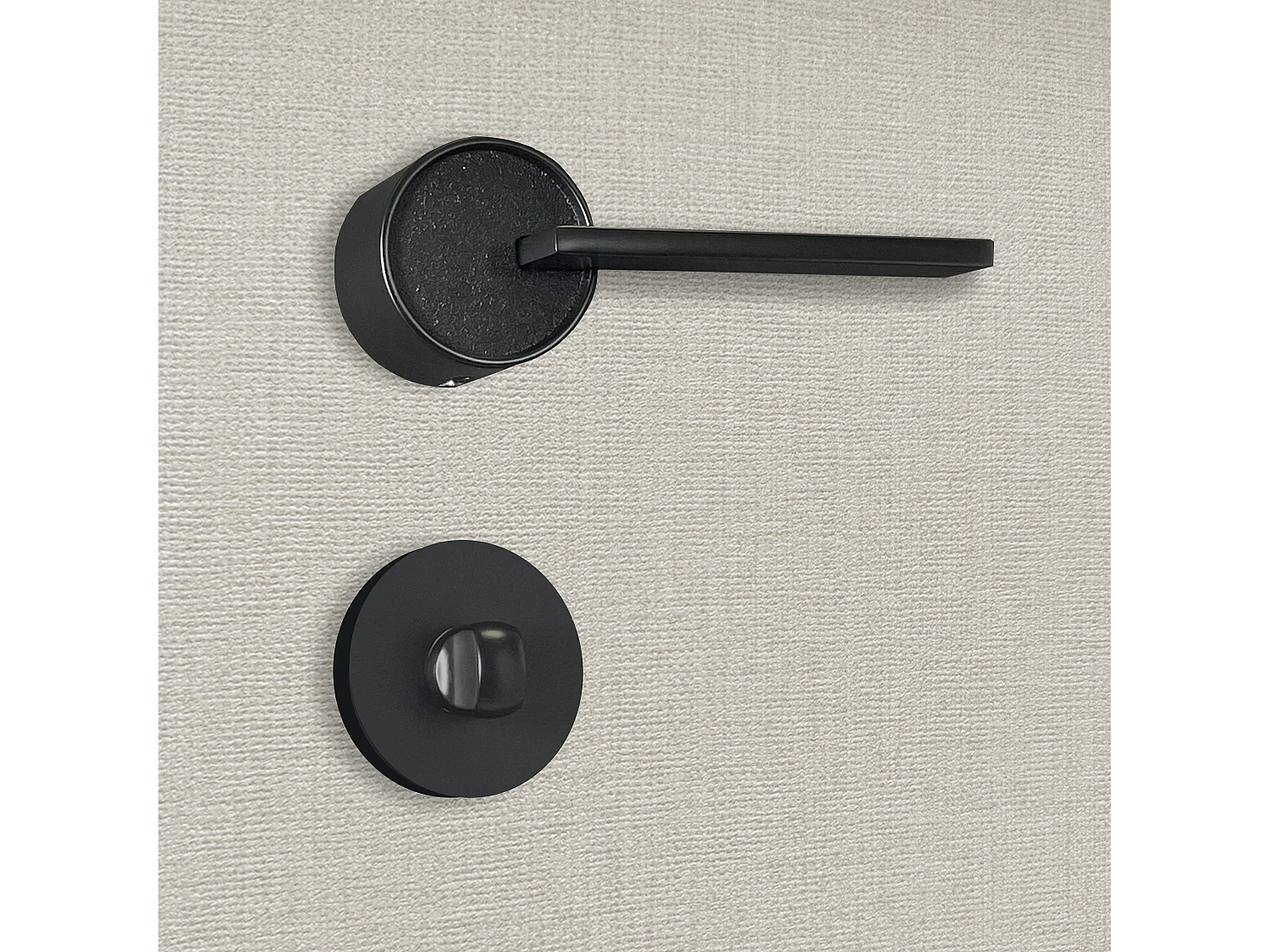Poignée de porte design à condamnation finition aspect noir mat Alma - KATCHMEE - KatchMee