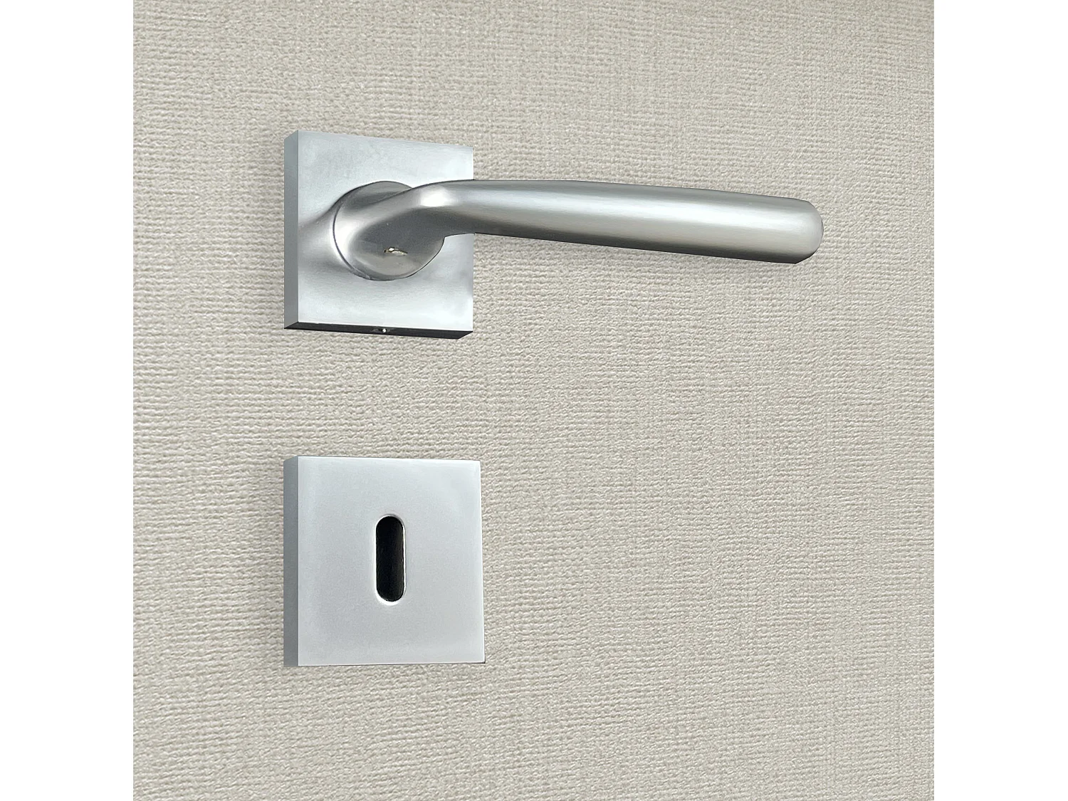 Poignée de porte design à clé finition aspect chrome mat Anita - KATCHMEE - KatchMee