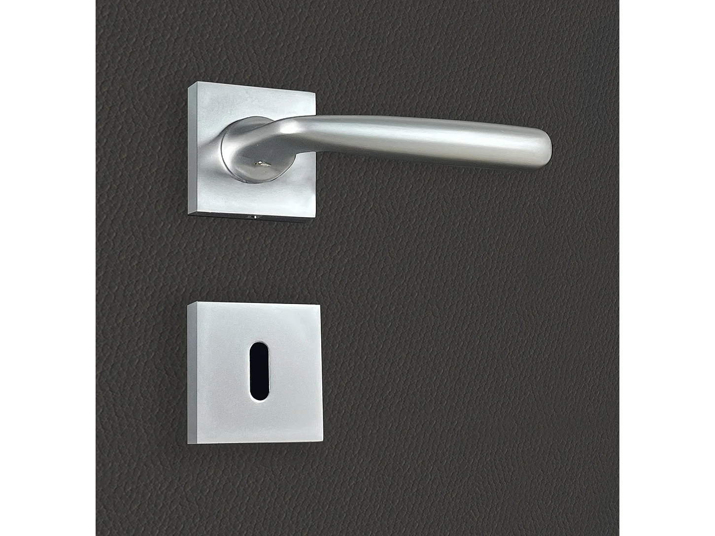 Poignée de porte design à clé finition aspect chrome mat Anita - KATCHMEE - KatchMee