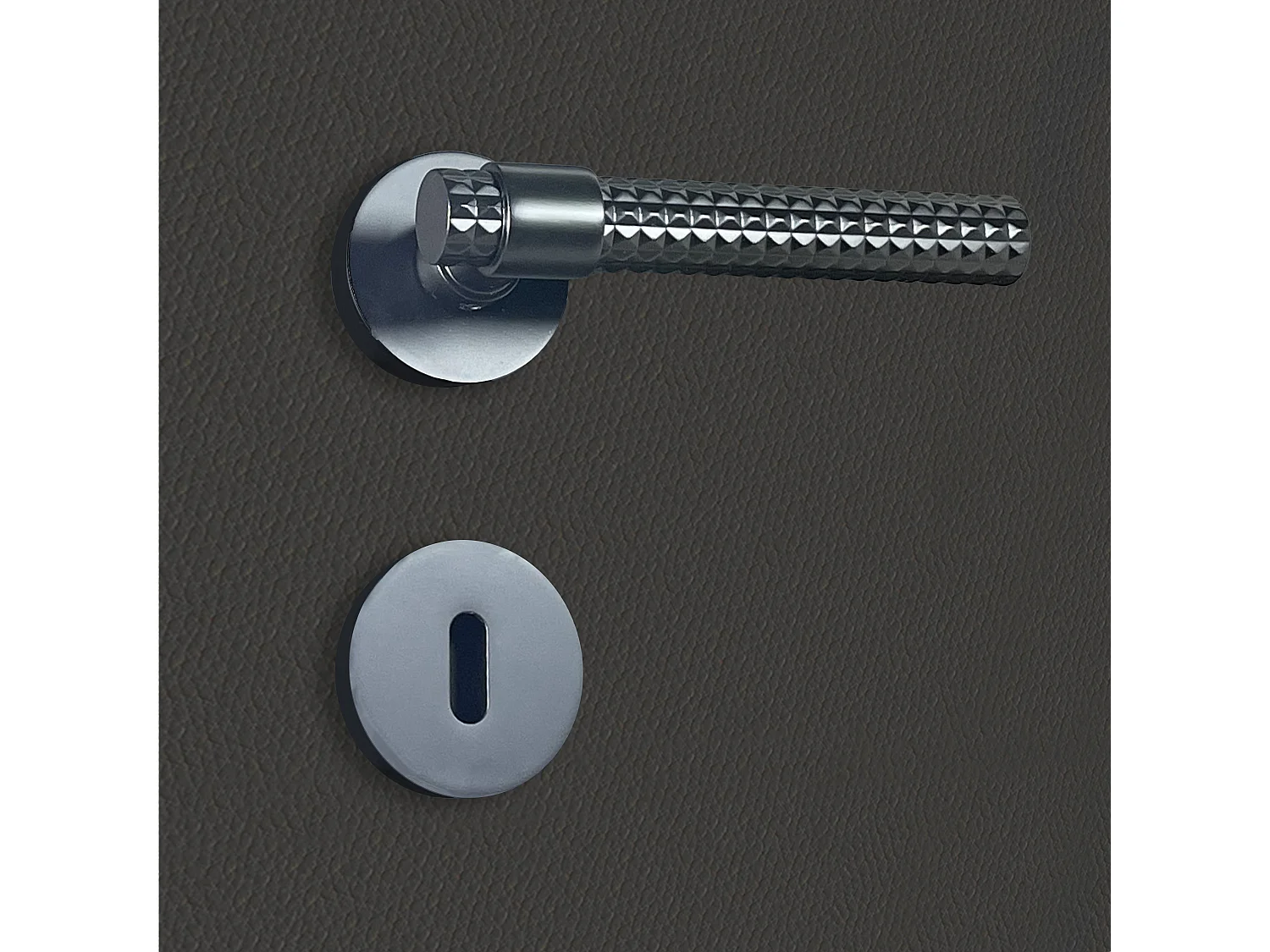 Poignée de porte design à clé finition aspect noir mat Asteria - KATCHMEE - KatchMee