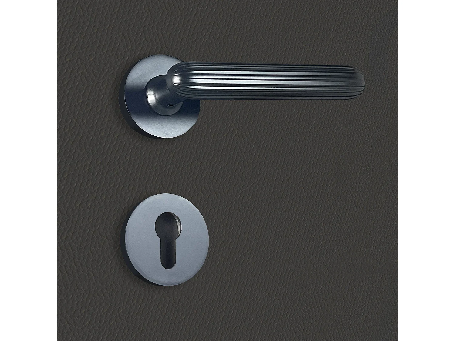 Poignée de porte design à cylindre finition aspect noir mat Davia - KATCHMEE - KatchMee