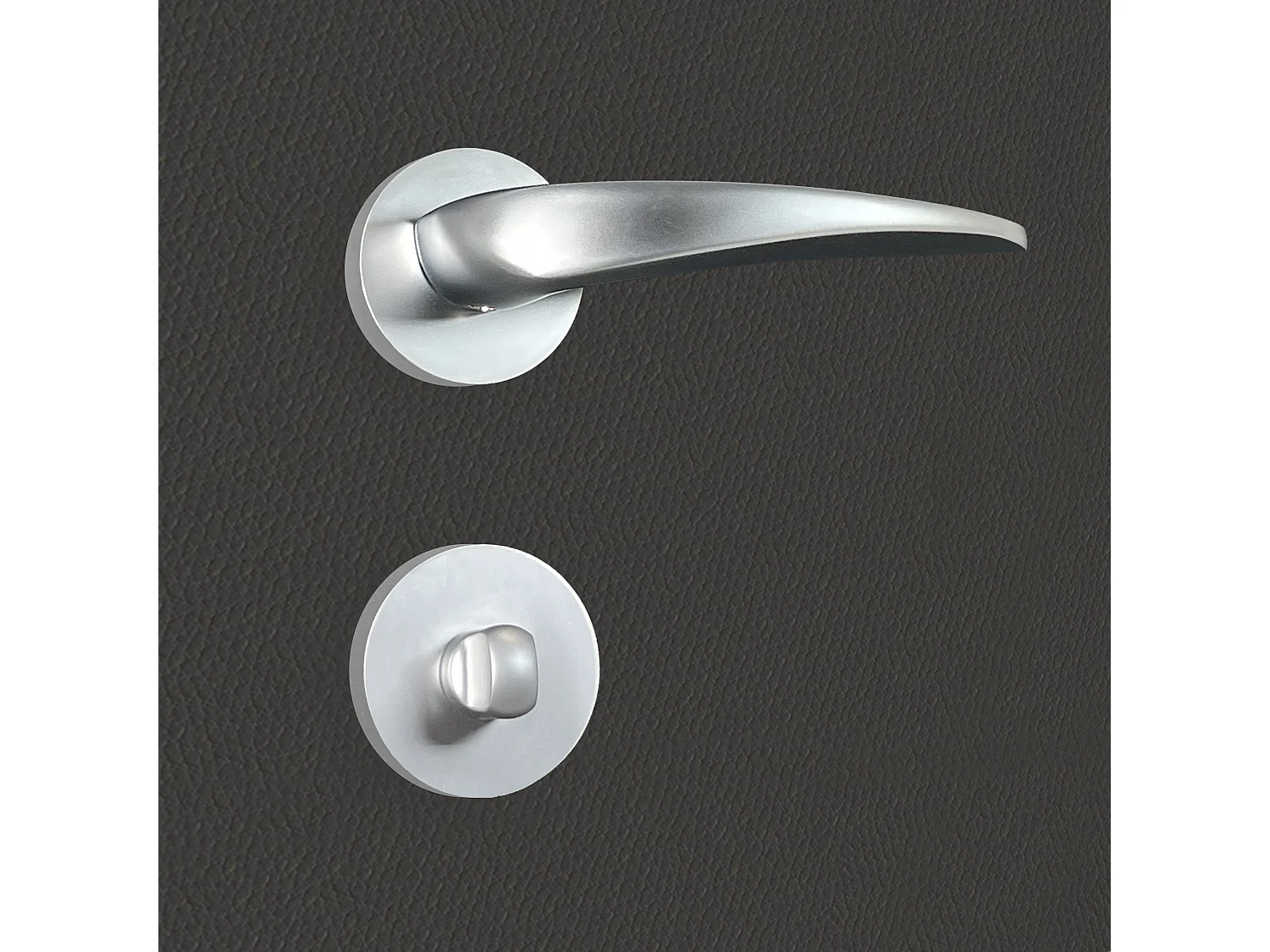 Poignée de porte design à condamnation finition aspect chrome mat Erica - KATCHMEE - KatchMee