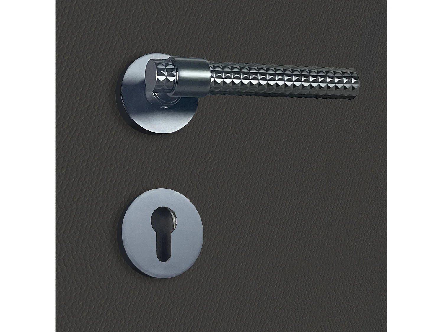 Poignée de porte design à cylindre finition aspect noir mat Asteria - KATCHMEE - KatchMee