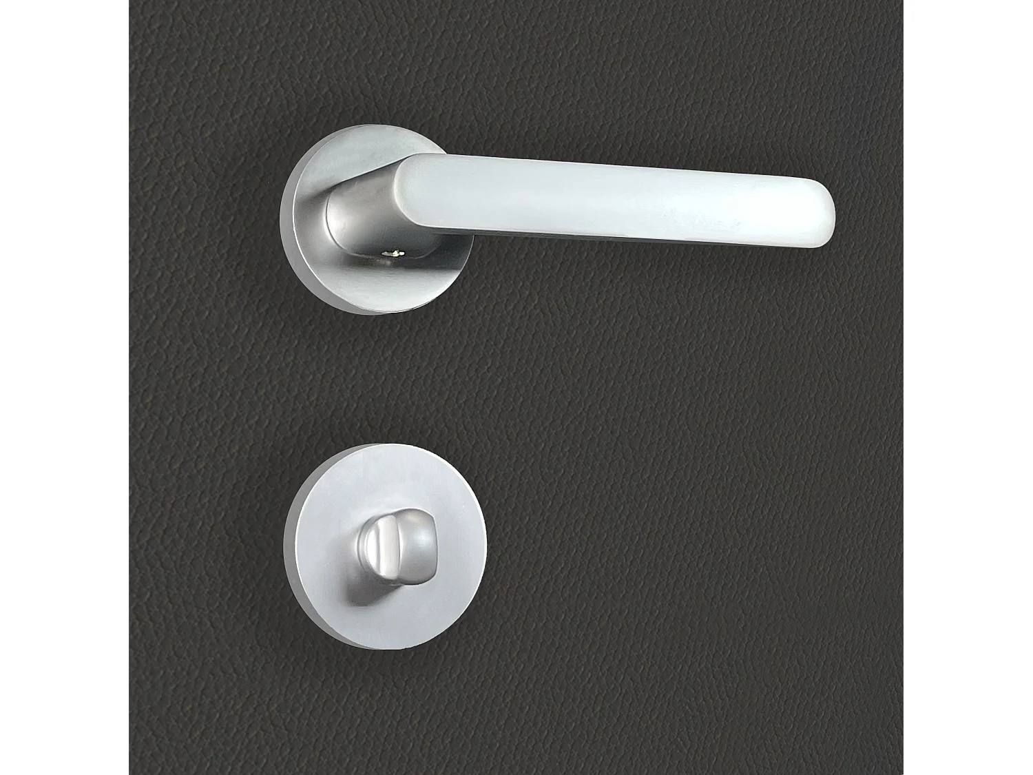 Poignée de porte design à condamnation finition aspect chrome mat Dalia - KATCHMEE - KatchMee