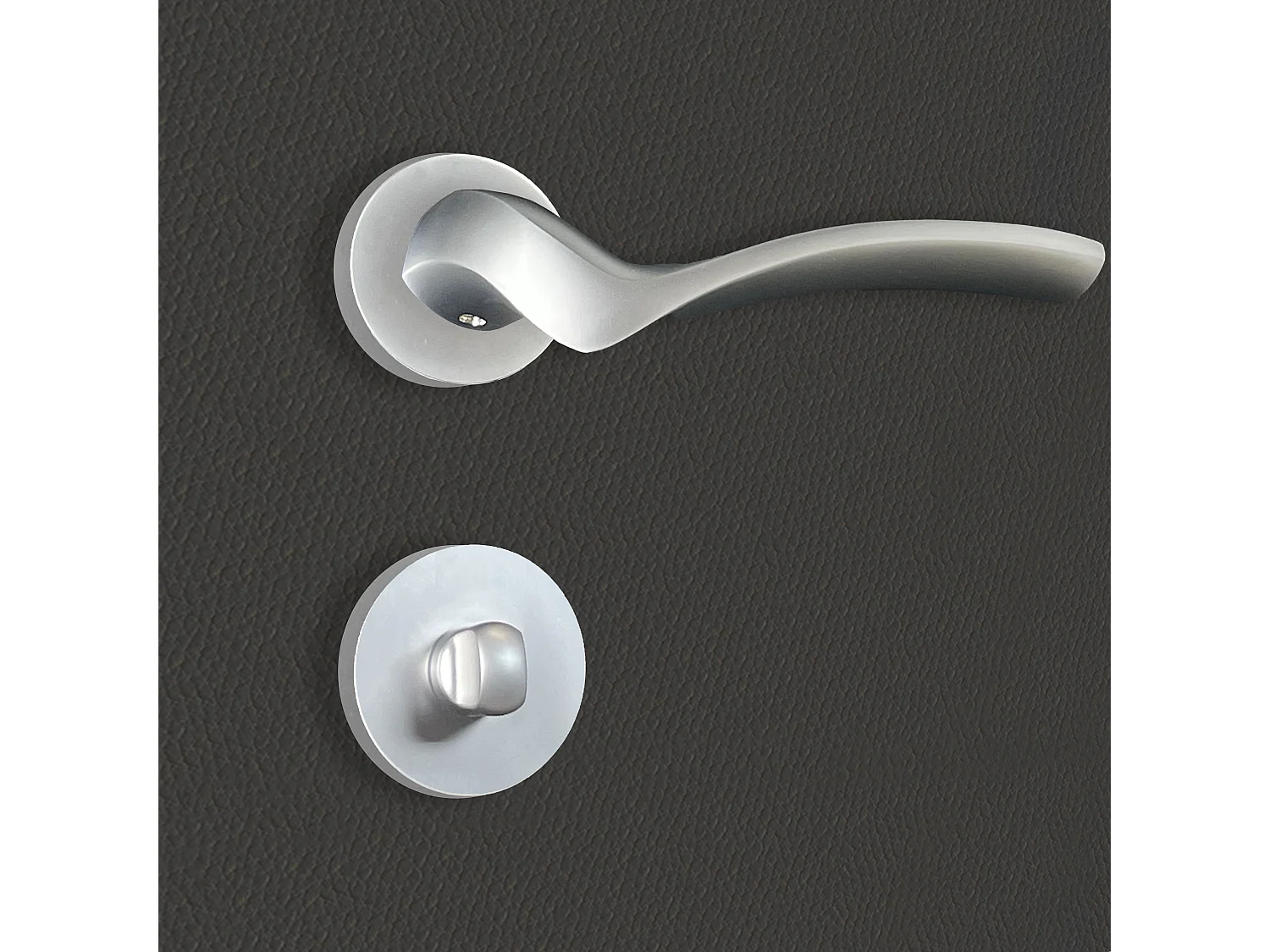 Poignée de porte design à condamnation finition aspect chrome mat Carla - KATCHMEE - KatchMee