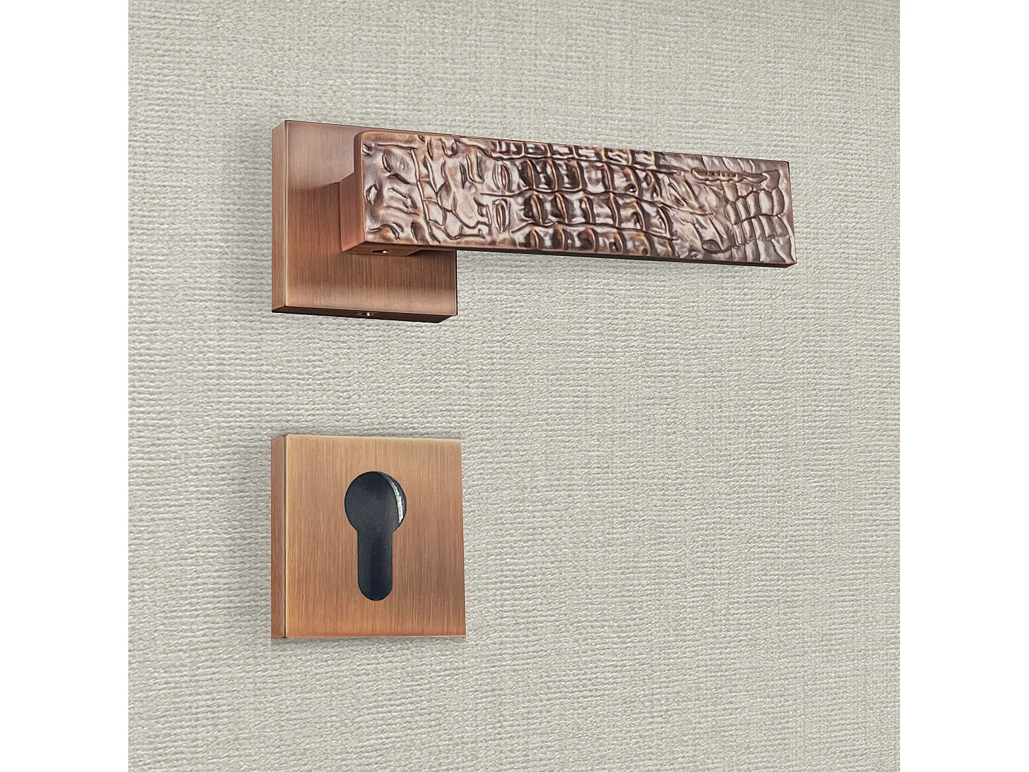 Poignée de porte design à cylindre finition aspect bronze brossé Bruna - KATCHMEE - KatchMee