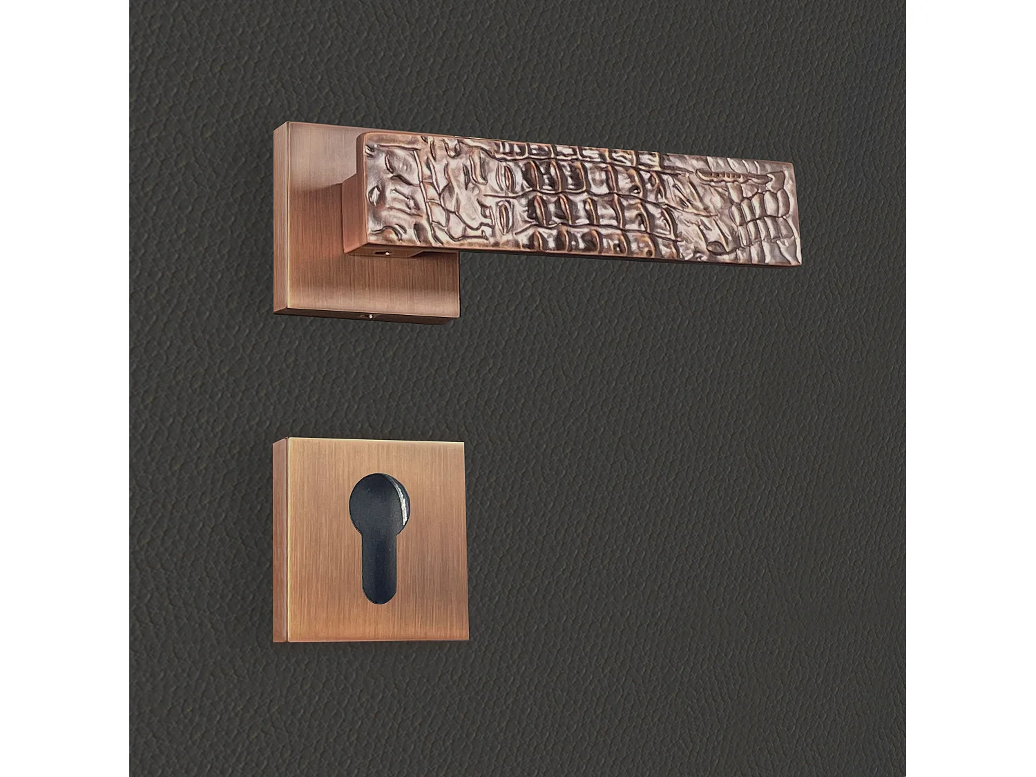 Poignée de porte design à cylindre finition aspect bronze brossé Bruna - KATCHMEE - KatchMee