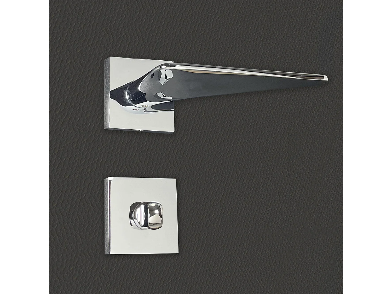 Poignée de porte design à condamnation finition aspect chrome brillant Andrea - KATCHMEE - KatchMee
