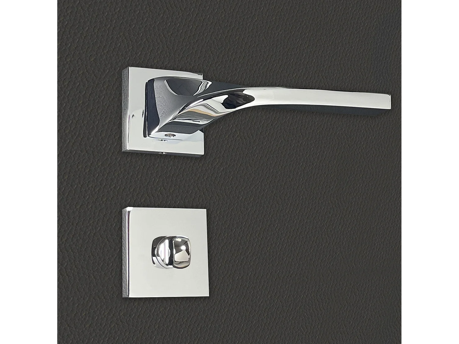 Poignée de porte design à condamnation finition aspect chrome brillant Angela - KATCHMEE - KatchMee