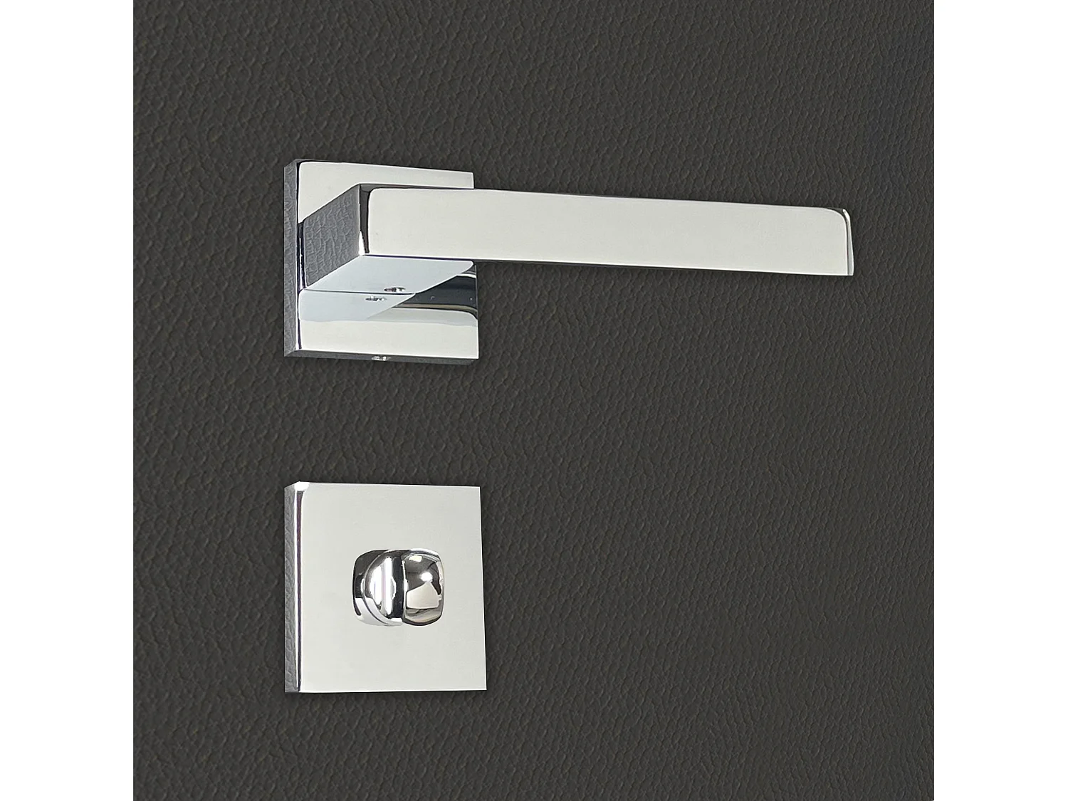 Poignée de porte design à condamnation finition aspect chrome brillant Alda - KATCHMEE - KatchMee