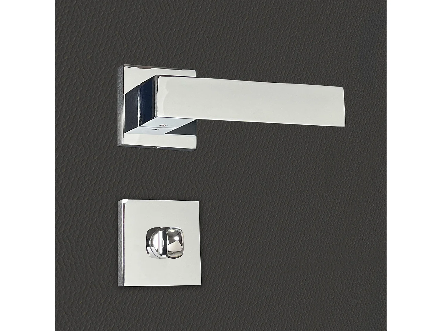 Poignée de porte design à condamnation finition aspect chrome brillant Alda - KATCHMEE