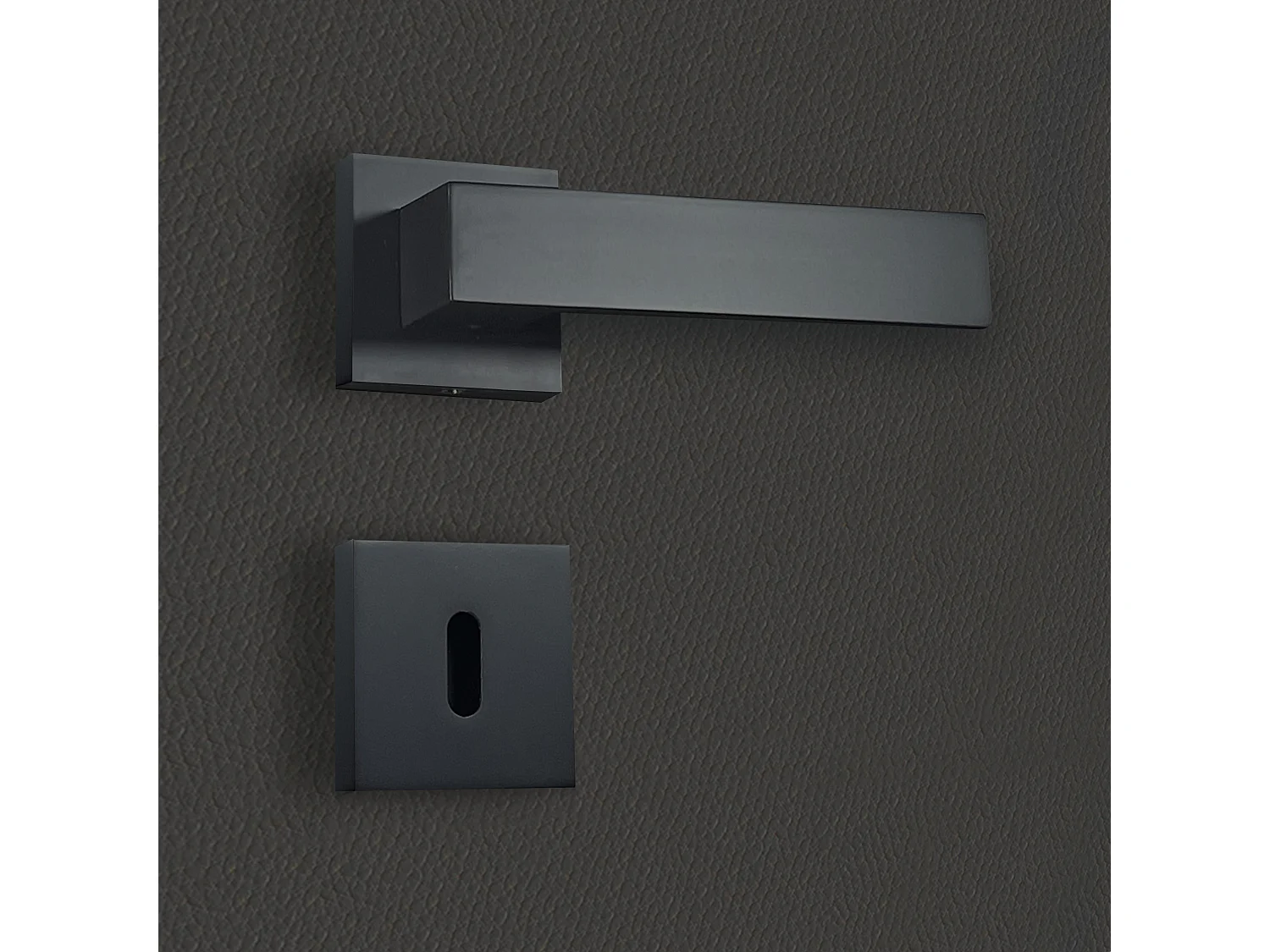 Poignée de porte design à clé finition aspect noir mat Paola - KATCHMEE - KatchMee