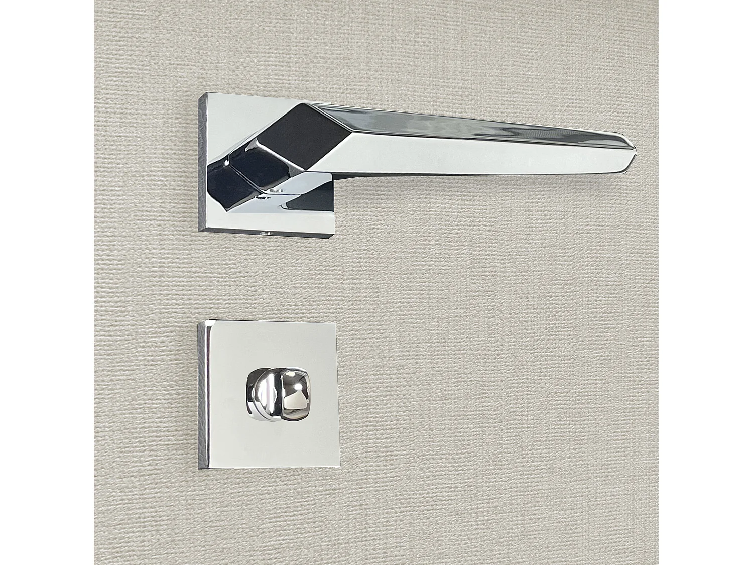 Poignée de porte design à condamnation finition aspect chrome brillant Gilda - KATCHMEE - KatchMee