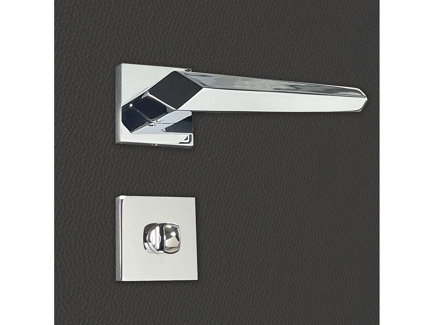 Poignée de porte design à condamnation finition aspect chrome brillant Gilda - KATCHMEE - KatchMee