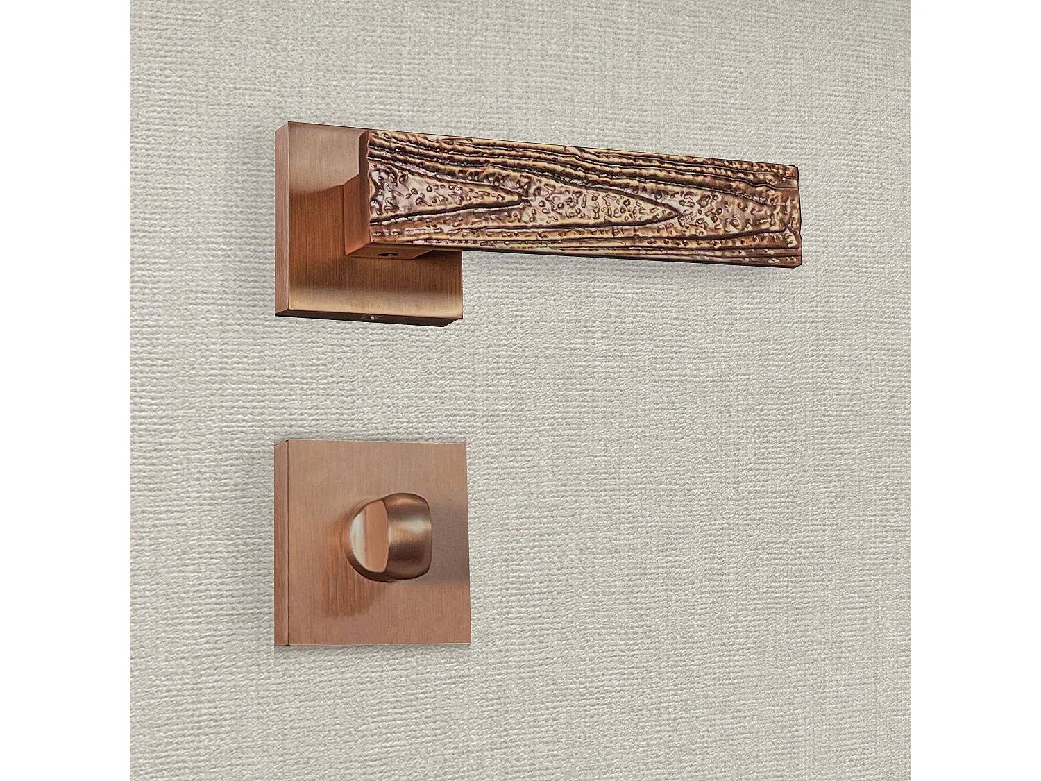 Poignée de porte design à condamnation finition aspect bronze brossé Olivia - KATCHMEE - KatchMee