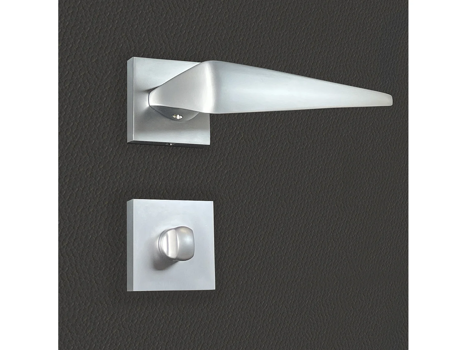 Poignée de porte design à condamnation finition aspect chrome mat Sofia - KATCHMEE