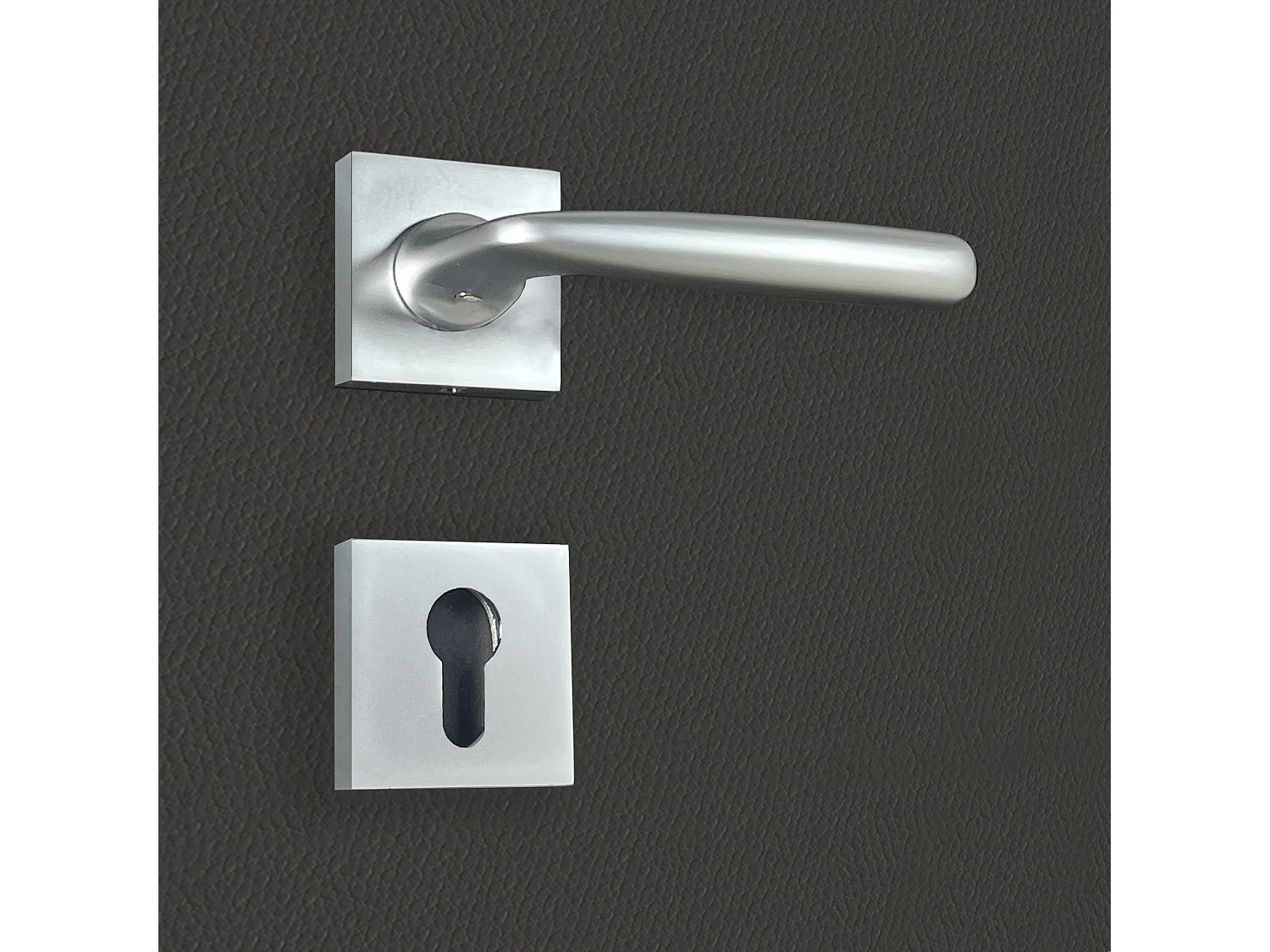 Poignée de porte design à cylindre finition aspect chrome mat Anita - KATCHMEE - KatchMee