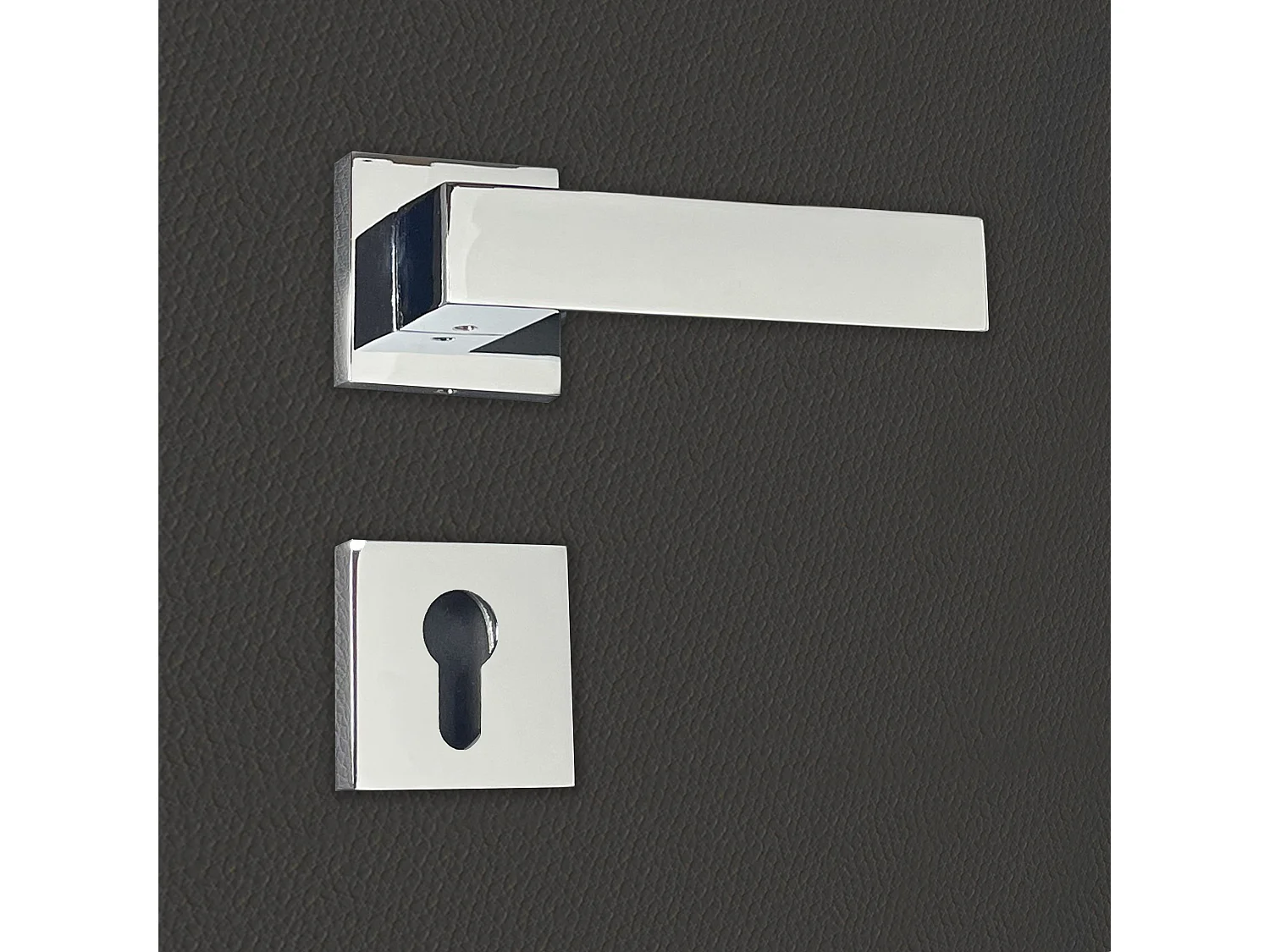 Poignée de porte design à cylindre finition aspect chrome mat Europa - KATCHMEE - KatchMee