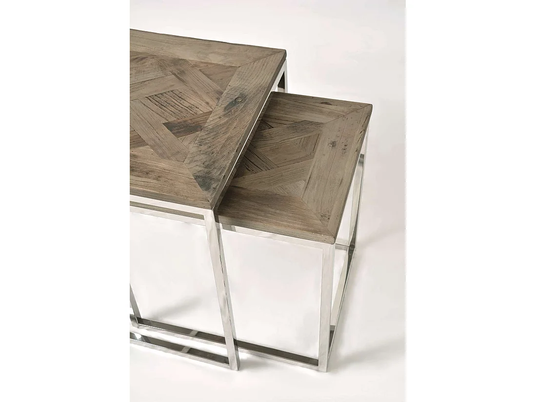Table set 55x55x45 cm brown glamour gl1538/39