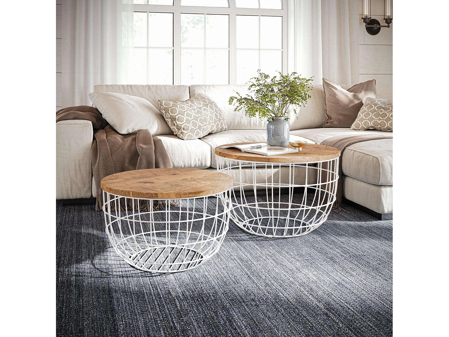Table set White natural avola av2330-26 76x48.5x76 cm