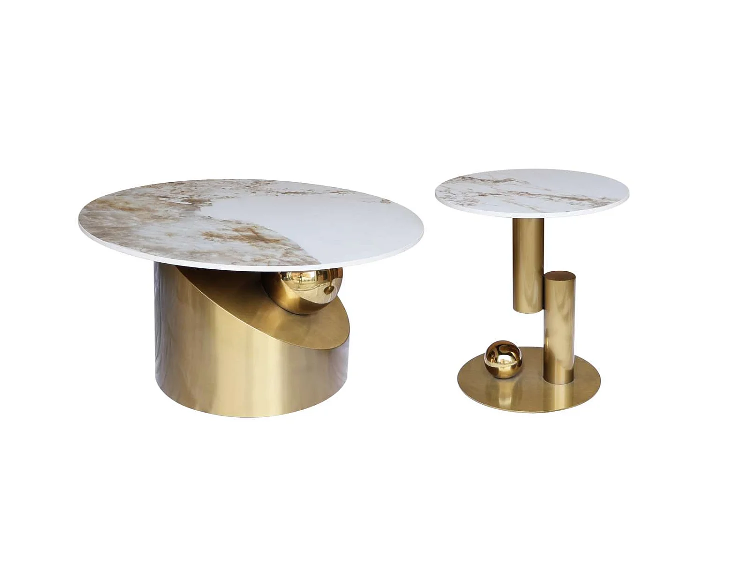 Salontafelset 80x80x43 cm goud Modig M60