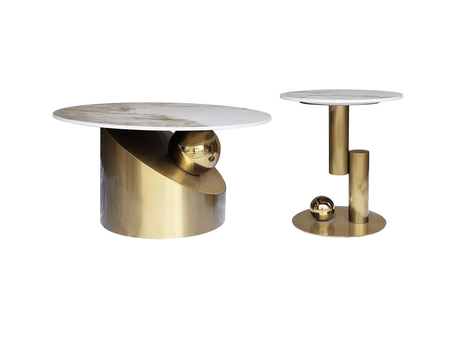 Salontafelset 80x80x43 cm goud Modig M60