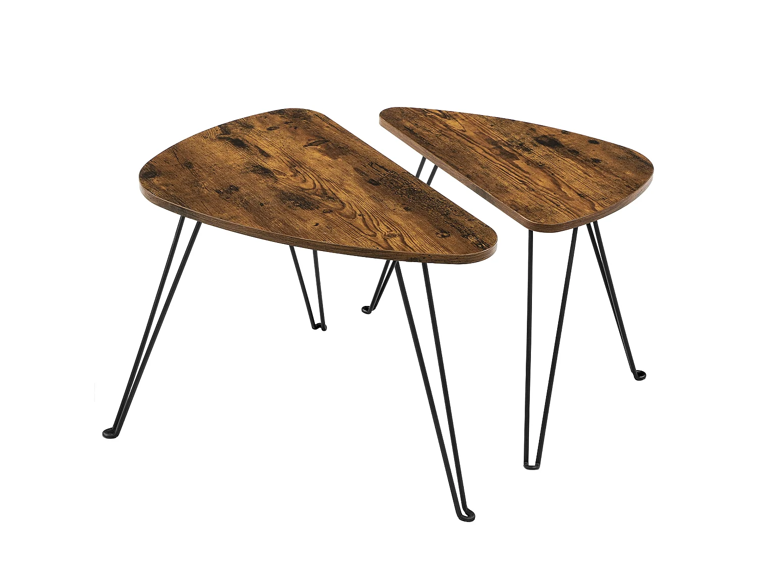 Side tables 60x38x47.5 cm black nesting table